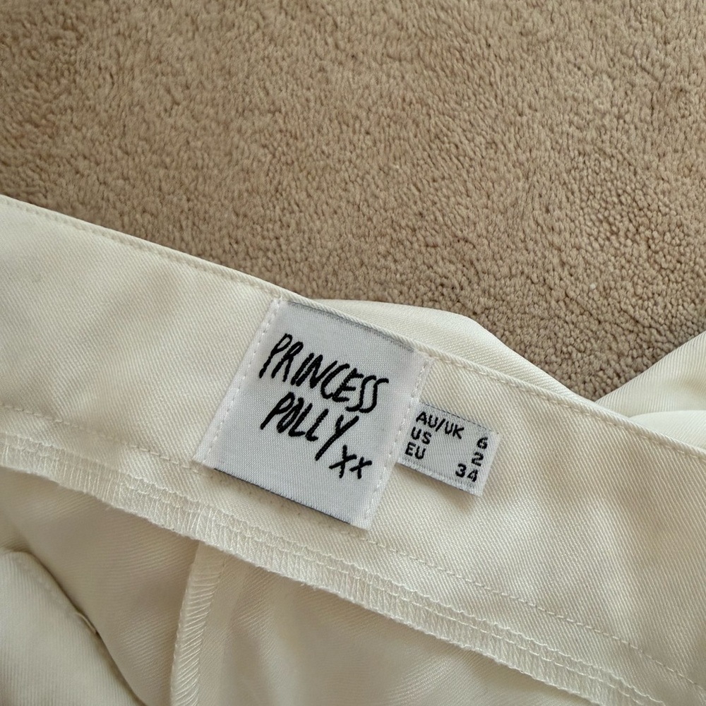 Wide Leg High-Waist White Trousers - Picture 4 of 10